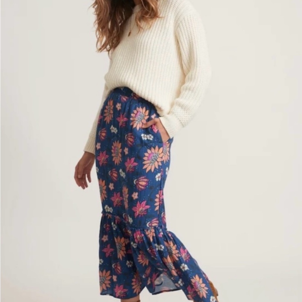 Marine Layer Floral Midi Skirt